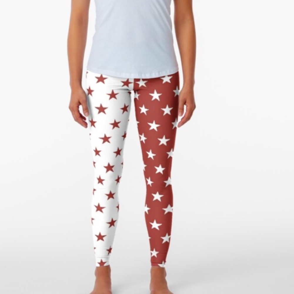 Red and white leggings